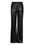 Studded Pu Straight Pants Bottoms Trousers Leather Leggings-Byxor Black ROTATE Birger Christensen