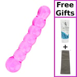 Glass Ribbed Penis Cock Willy Dildo Dong 5.25 Inches For Ladies Men Unisex All