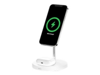 Belkin BOOST CHARGE PRO MagSafe 2-in-1 - Trådløs opladningsstander + AC-strømadapter - 15 Watt - Fast Charge - hvid - for Apple AirPods AirPods Pro