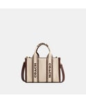Coach Womens Smith Mini Tote in Canvas Leather Mix Bag - Beige - One Size
