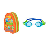 Zoggs Kids Zoggy Back Float Buoyancy Aid for Swimming - Multi, 2-6 Years & Little Ripper Kids Swimming Goggles, UV Protection Swim Goggles, Goggles kids 0-6 years, Aqua/Green