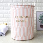 ASHOP Large Laundry Bags for Bedroom, Premium Thickened Folding Basket Waterproof Round Canvas Storage Organizers Bin for Kids Home Bathroom Toys Clothes Narrow Space Washing Machine (Pink)