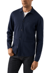 Eton Stickad Overshirt Blå