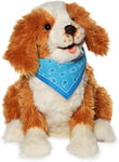Ageless Innovation Joy For All Interactive Pet Dog - Lifelike & Realistic Companion with Soft Fur, Head and Tail Movements, Real-Feel Heartbeat and Two-Way Barkback Technology - Freckled Pup