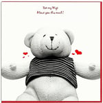 Valentine's Day Card for Wife Knitted Teddy Bear I Love You This Much Cuddly Toy