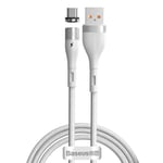 Magnetisk kabel USB till Micro USB 2.1A 1m - Vit