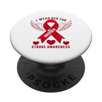 « I Wear Red For My Brother Stroke Awareness Survivor » PopSockets PopGrip Interchangeable
