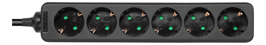 DELTACO outlet 6xCEE 7/3 1xCEE 7/7 10m black