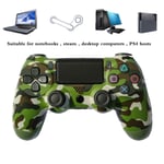 HALASHAO PS4 Controller Camouflage, PS4 Controller for Playstation 4, PS4 Wireless Bluetooth Game Controller Joystick Gmaepad with high precision touchpad,Green Camouflage,snowflake