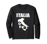 Italia Football Soccer Team Italy Map Long Sleeve T-Shirt