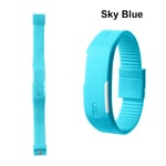 Led Wrist Watch Silicone Ultra-thin Sky Blue