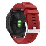 Garmin Fenix 6 stylish silicone watch band - Red Röd