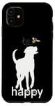 Coque pour iPhone 11 Be Happy Inspirational Labrador retriever Doré/noir/marron
