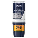 NIVEA MEN Derma Control 96 h Déodorant bille (1 x 50 ml), Détranspirant contre la transpiration excessive, l’humidité et les odeurs, cliniquement approuvé, Déodorant homme à la formule brevetée