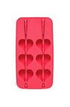 Premier Housewares Heart Shaped 6 Ice Cube Tray - Hot Pink