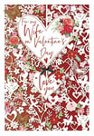 For My Wife on Valentine's Day Love You Heart Rose Luxury Handmade Greeting Card