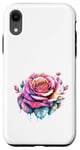 Coque pour iPhone XR Rose aquarelle