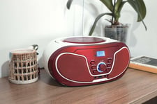 Roxel RCD-S70BT Boombox CD Player with BT, Remote Control, Radio, Red