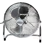 Metal Floor Fan 12" High Velocity 3 Speed Control Air Cooling Gym Home Workshop