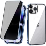 Sekretess dubbelt magnetiskt skal iphone 12/12 pro blå blå