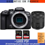 Canon EOS R10 + RF 85mm F2 Macro IS STM + 2 SanDisk 64GB Extreme PRO UHS-II SDXC 300 MB/s + Guide PDF '20 TECHNIQUES POUR RÉUSSIR VOS PHOTOS