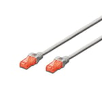 Ewent Câble de réseau Patch Cat 6 U/UTP, aWG 24/7, 2 connecteurs RJ45 Gris Gris 20 MT