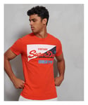 Superdry Mens Organic Cotton Vintage Logo Primary T-Shirt - Orange - Size Small