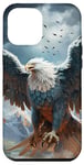 iPhone 15 Plus Blue white bald eagle phoenix bird flying fire snow mountain Case