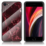 Fantasy Marmor iPhone SE 2020 skal - Röd