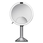 Simplehuman Trio makeup spejl med lys, dæmpbar, sensor, Ø23,2 cm, børstet rustfrit stål