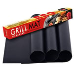 5Pcs Permanent Bbq Grill Mats -Extra Thick -Teflon Glass Fiber -Grill Mat -Baking Oven Film- Grill Film -Grilling Reusable -100% Non-Stick For Charcoal, Gas Grill And Oven