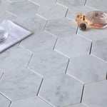 ArtStone Natursten Bianco Carrara C Hexagon Polerad 5x5 cm 48 CTR-MM-H15047