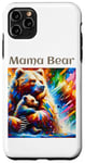 Coque pour iPhone 11 Pro Max Art animalier coloré de maman ours et de son petit