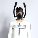 Double Breath Tube Swimming Full Face Snorkel Anti-fog Anti-leak E2