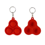 Mini Fidget Simple Dimple Toy,Interesty Kids Stress Relief Toys,Decompression Key Chain Pendant Toys for Kids and Adults Key Ring Toy Easily Attaches to Keys, Purse, Backpack (2PCS, Red#)