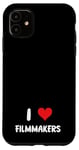Coque pour iPhone 11 I Love Filmmakers - Heart - Producteur de film réalisateur