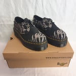 Dr Martens Black + Zinc Grey Suede Boots NEW 1461 Quad Animal 27695001 Size UK 3