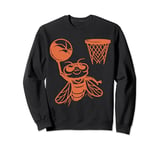 Cicada Play Basketball Funny Illustration Bug Comeback 2024 Sweatshirt