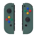 eXtremeRate Soft Touch Grip Pine Green Joy con Handheld Controller Housing with ABXY Direction Buttons, DIY Replacement Shell Case for Nintendo Switch Joycon & Switch OLED Joy con