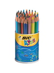 BIC Kids Evolution Triangle ECOlutions trekantiga färgblyertspennor - olika färger, burk med 48 stycken