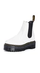 Dr. Martens Women's Chelsea Boot Combat, White Smooth, 5 UK