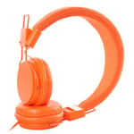 IPOTCH on-Ear Headphones with Microphone, Lightweight Foldable Earphone with 1.2M Cable, Wired Headphones for Smartphone Tablet Laptop MP3 / 4 - Orange
