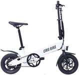 PARTAS Sightseeing/Commuting Tool - 12 Inch Aluminum Alloy Folding Electric Bicycle 5 Speed Booster Dual Disc Brake Adult Ultra Light Lithium Battery Travel Electric Car