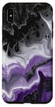 Coque pour iPhone XS Max Drapeau de la fierté asexuée en marbre | Asexuality Pride Flag Ink Art