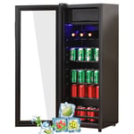 Fortuna Lai - 128L Mini-réfrigérateur - 8L congélateur+120L réfrigérateur + silencieux,système de refroidissement à compresseur,économe en