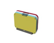 Joseph Joseph Duo Icon 4-piece colour coded Chopping Board Set with Storage Stand, Multicolour