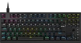 Corsair K60 PRO TKL RGB Optical Mechanical Tenkeyless Gaming Keyboard - OPX Switch, Brushed Aluminium Case, Detachable USB Type-C Cable, DE Layout, QWERTZ - Black