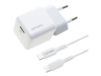 4smarts VoltPlug Mini - Strømadapter - GaN - 30 watt - 3 A - Huawei Fast Charge, PD 2.0, PD 3.0, QC 2.0, QC 3.0, AFC, BC 1.2, Apple 2.4A, PD/PPS (24 pin USB-C) - på kabel: USB-C - hvit