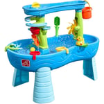 Double Showers Splashs Table Sable et Eau Deux Niveaux, Jeu d'eau pour plusieurs Enfants Facile à Construire et Ranger Jeux d'Eau - Bleu - Step2