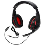 Wired Stretchable Head-mounted Gaming Earphone Stereo Music Noise-cancelling Headphones with Microphone,for Desktop Computer Notebook Laptop for PS4(Black+ Red)